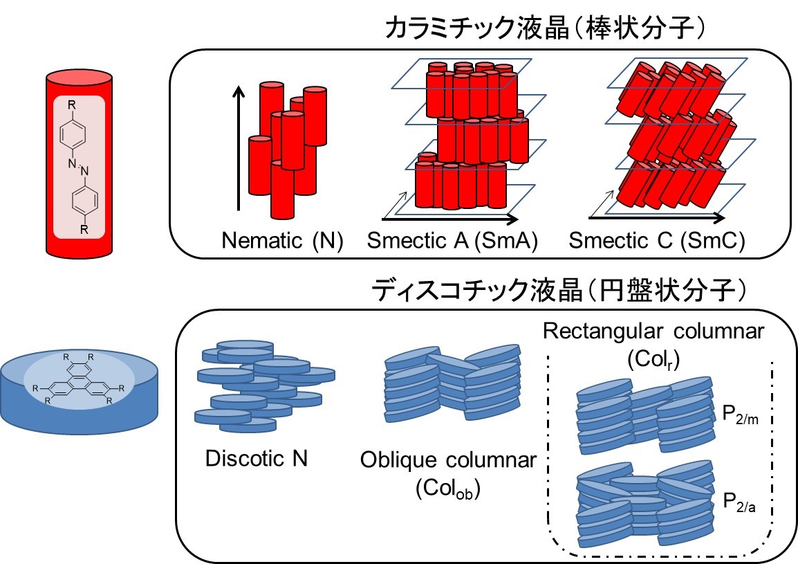 図9　棒状分子と円盤状分子が形成する液晶システム